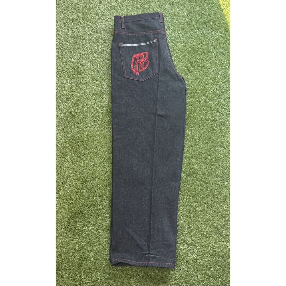 VTG Y2K Rare Ruff Ryders DMX Denim Jeans Straight Baggy Black Men 36x32 Clean